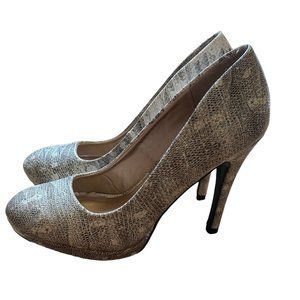 white and black heels